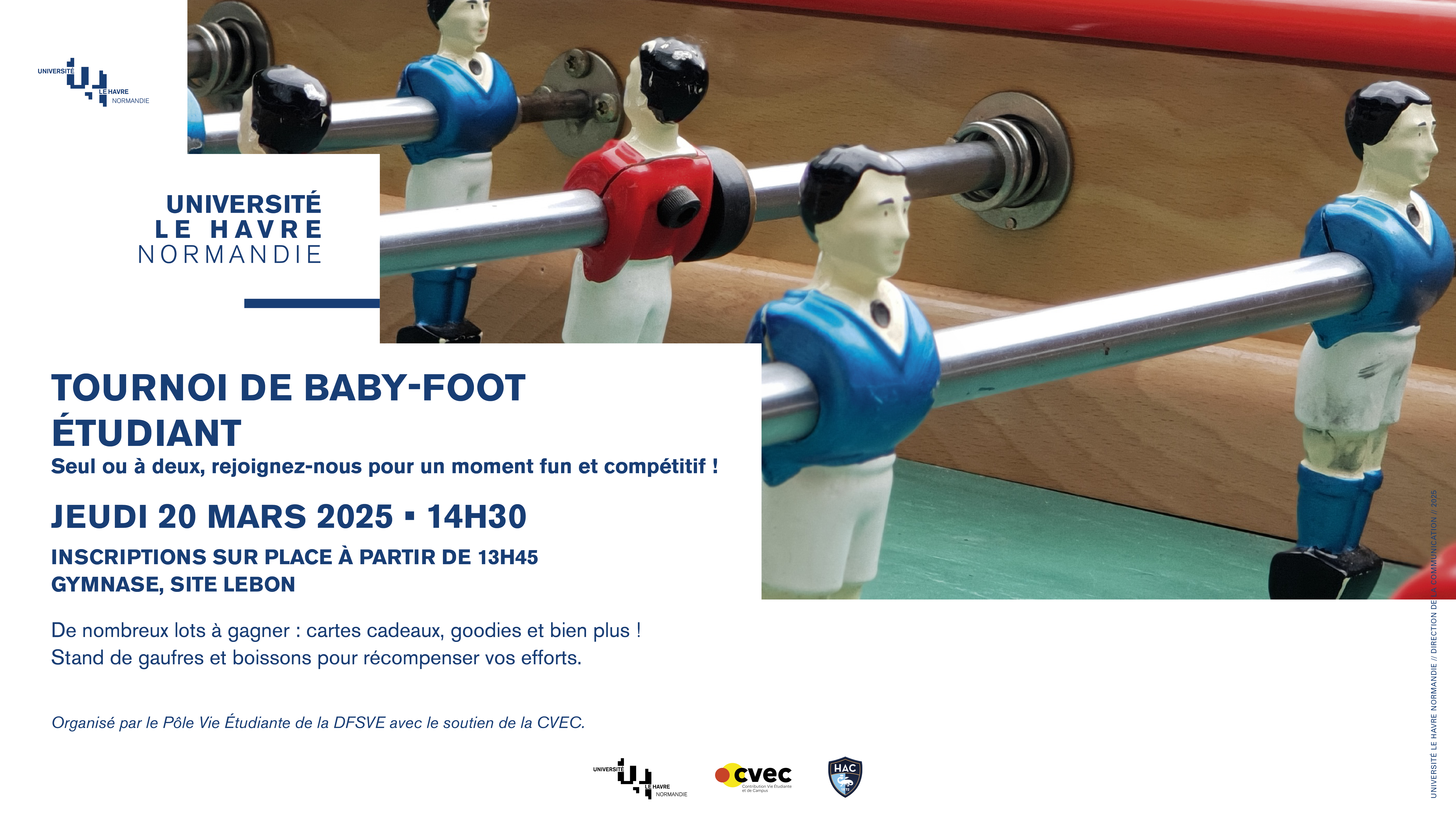 Affichage dynamique Tournoi de baby-foot 20 mars 2025