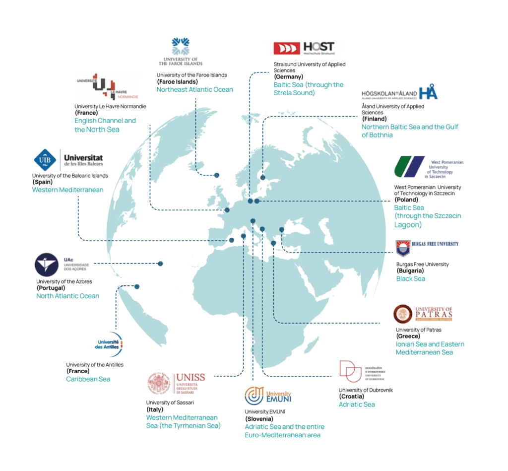 EUNICoast map 13 universities