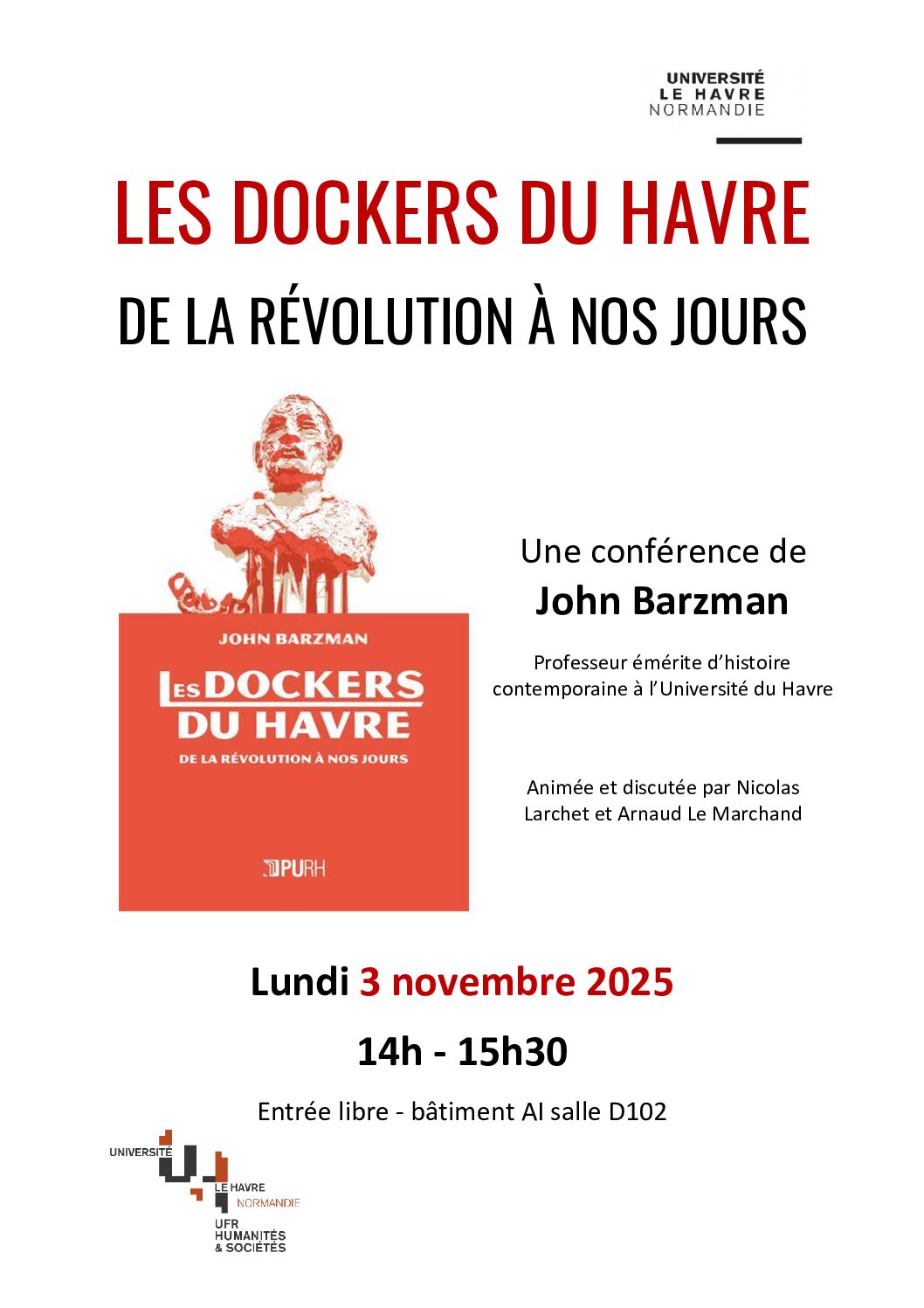 Affiche conférence Les Dockers du Havre